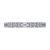 Monogram Blauw Opulence Bloemendamasker Uitnodigingen Wikkel (Vlak)