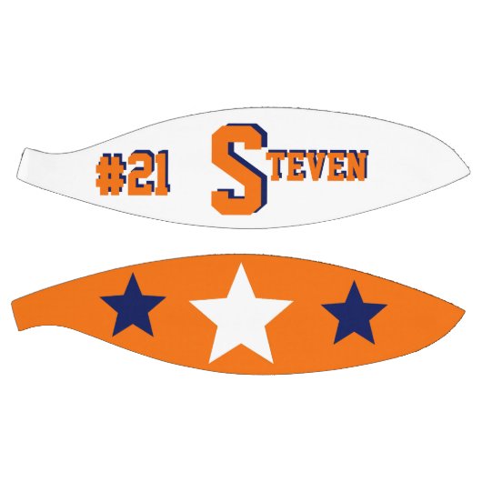 Monogram Blauw, Oranje, en Wit Basketbal (Panelen)