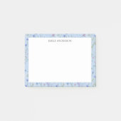 Monogram Blauw Paars Mooi Wilde Bloem Bloemmotief Post-it® Notes (Voorkant)