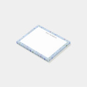 Monogram Blauw Paars Mooi Wilde Bloem Bloemmotief Post-it® Notes (Schuin)