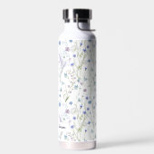 Monogram Blauw Paars Mooie Wilde Bloem Bloemstuk Waterfles (Links)