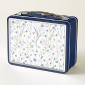 Monogram Blauw Paars Wilde Bloem Bloemmotief (Achterkant)