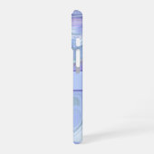 Monogram Blauw Paars Zilver Glitter Agate Marmer   iPhone 16 Hoesje (Linkerkant)