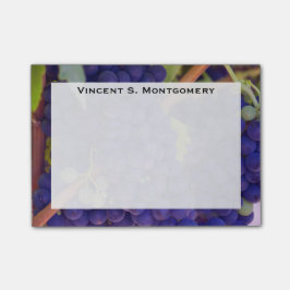Monogram Blauw Paarse Druivenranken Post-it® Notes