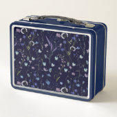 Monogram Blauw Paarse Wildflower Bloempatroon (Achterkant)