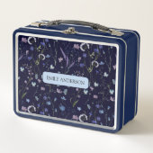 Monogram Blauw Paarse Wildflower Bloempatroon (Voorkant)