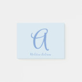 Monogram blauw post-it® notes (Voorkant)