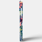 Monogram Blauw, Rood en Roze Bloemengroen Case-Mate iPhone Case (Achterkant / Links)