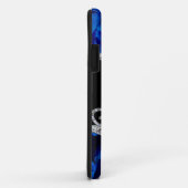 Monogram blauw Roos en diamanten zwemmen Case-Mate iPhone Case (Achterkant/rechts)