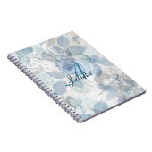 Monogram blauw Roos Notitieboek (Rechterzijde)