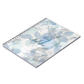 Monogram blauw Roos Notitieboek (Linkerzijde)