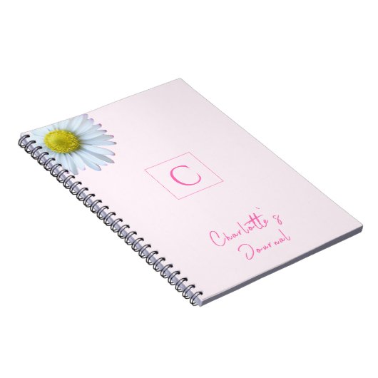 Monogram blauw roze notitieboek (Rechterzijde)