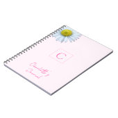 Monogram blauw roze notitieboek (Linkerzijde)