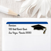 Monogram blauw schoolkleurenvak etiket (Insitu)