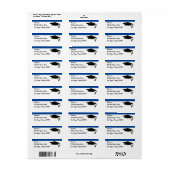 Monogram blauw schoolkleurenvak etiket (Full Sheet)