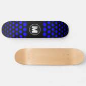 Monogram Blauw Stippen Patroon Persoonlijk Skateboard (Horizontaal)
