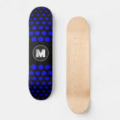 Monogram Blauw Stippen Patroon Persoonlijk Skateboard (Voorkant)
