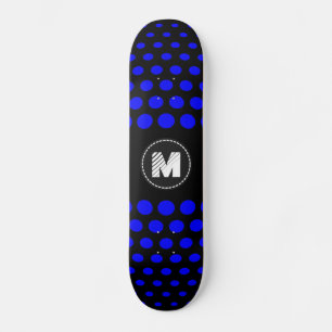 Monogram Blauw Stippen Patroon Persoonlijk Skateboard