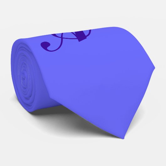 Monogram blauw Stropdas (Opgerold)