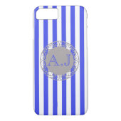 Monogram blauw tapepatroon Case-Mate iPhone case (Achterkant)
