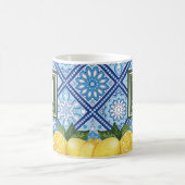 Monogram blauw tegels in het Middellandse-Zeegebie Koffiemok (Center)