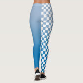 Monogram blauw verloop wit gecheckt patroon leggings (Achterkant)