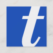 monogram blauw vierkant vierkante visitekaartje (Voorkant)