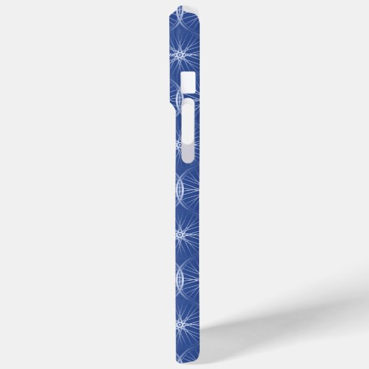 Monogram blauw wielpatroon Case-Mate iPhone case (Achterkant / Links)