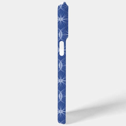 Monogram blauw wielpatroon Case-Mate iPhone case (Achterkant / Rechts)
