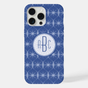 Monogram blauw wielpatroon iPhone 15 pro max case