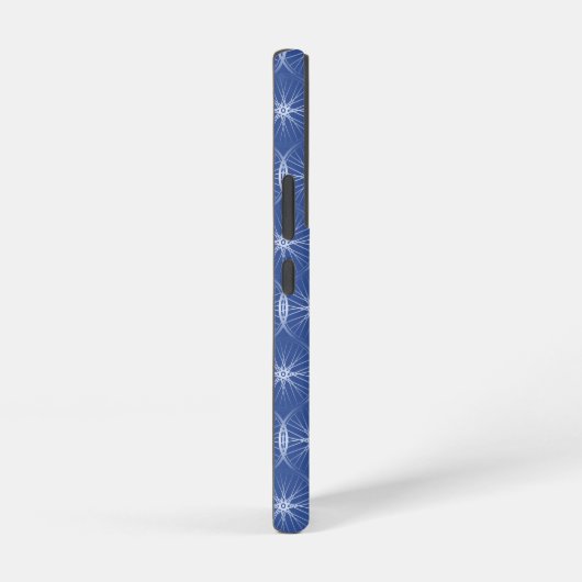 Monogram blauw wielpatroon samsung galaxy hoesje (Rechterkant)