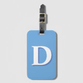 Monogram blauw-wit Bagagelabel (Voorkant (verticaal))