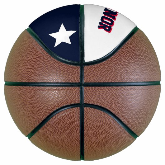 Monogram Blauw, Wit, en Rood Basketbal (Rechts)