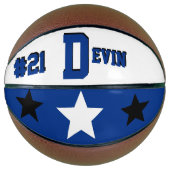Monogram Blauw, Wit en Zwarte Basketball Basketbal (Voorkant)