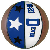 Monogram Blauw, Wit en Zwarte Basketball Basketbal (Verticaal)