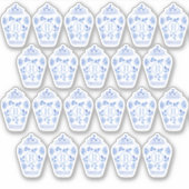 Monogram blauw-wit-gemberpot sticker (Voorkant)