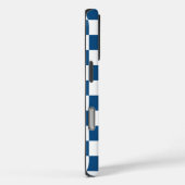 Monogram blauw wit geruit patroon Case-Mate iPhone case (Achterkant / Rechts)