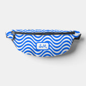 Monogram Blauw Wit Golvende Strepen Psychedelic Heuptasje (Liggend)