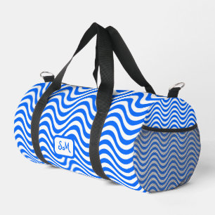 Monogram Blauw Wit Golvende Strepen Psychedelic SM Plunjezak