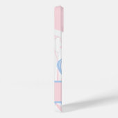 Monogram Blauw Wit Roze Marmer Werveling Case-Mate iPhone Case (Achterkant / Rechts)