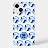 Monogram blauw wit volleyballen patroon Case-Mate iPhone case (Achterkant)