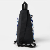 Monogram blauw wit volleyballen patroon sling bag (Achterkant)