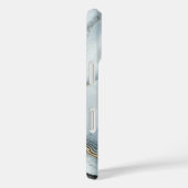 Monogram Blauw Wit Zilver Goud Marmeren Werveltje Case-Mate iPhone Case (Achterkant / Rechts)