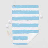 Monogram Blauw Witte Aquarel Strepen Golfhanddoek (Insitu)