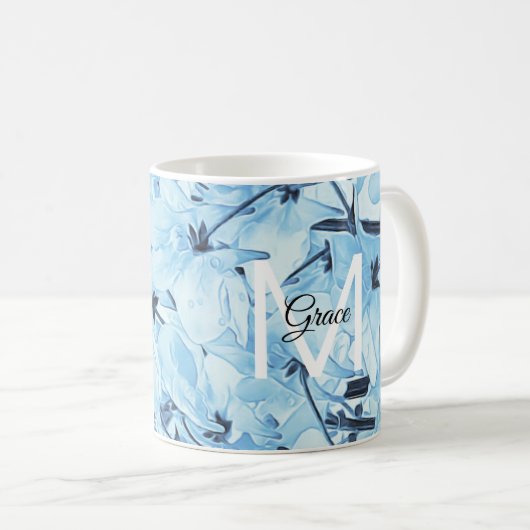 Monogram blauw-witte Mok (Voorkant rechts)