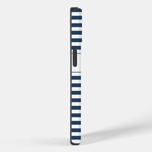 Monogram blauw/witte strepen Case-Mate iPhone case (Achterkant / Rechts)