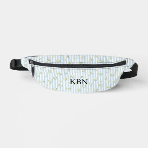 Monogram Blauw Witte Strepen Citroenen Mediterraan Heuptasje