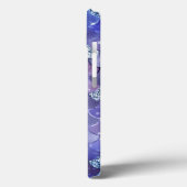 Monogram Blauw Zilver Glitter Zeemeermin Schubben Case-Mate iPhone Case (Achterkant / Links)