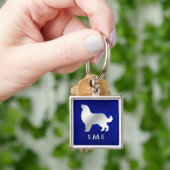 Monogram Blauw Zilveren Berner Berner Hond Sleutelhanger (Hand)