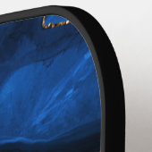 Monogram blauw, zwart en goudgrijs pickleball paddle (Links Detail)